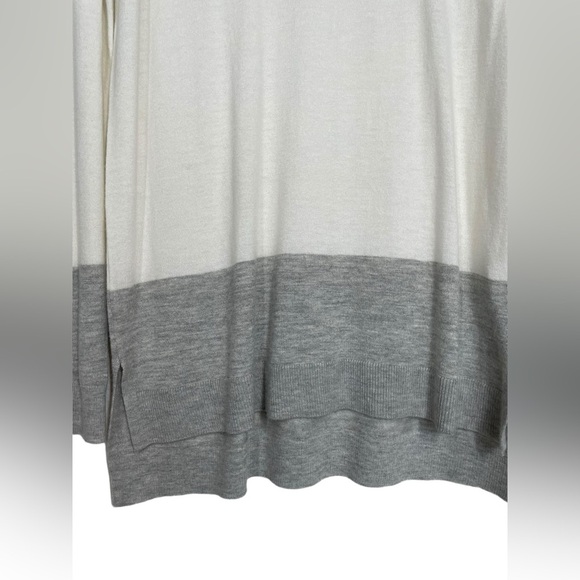 Vince Longline Sweater Viscose Cashmere Blend Long Sleeve White Grey Sz Small - Picture 5 of 11